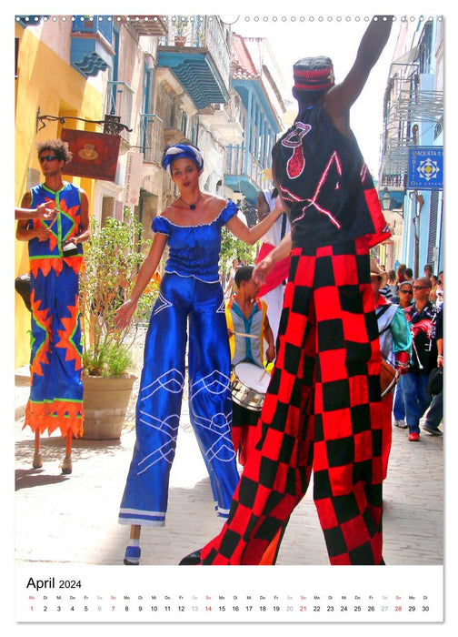 Danseurs sur échasses – Géants de La Havane (Calvendo Premium Wall Calendar 2024) 