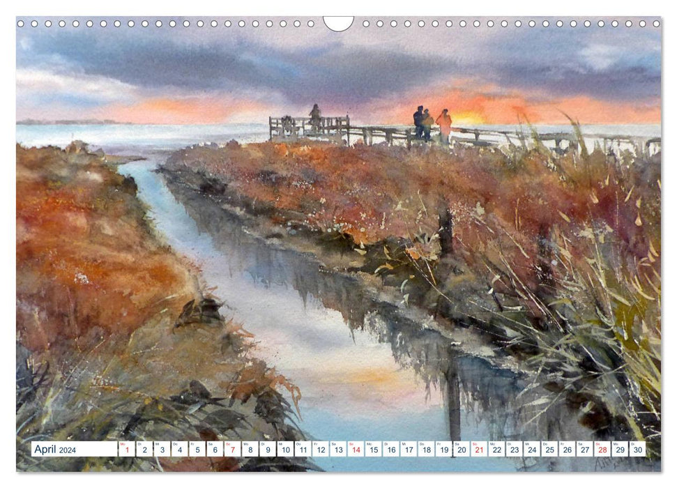 North Sea watercolors (CALVENDO wall calendar 2024) 