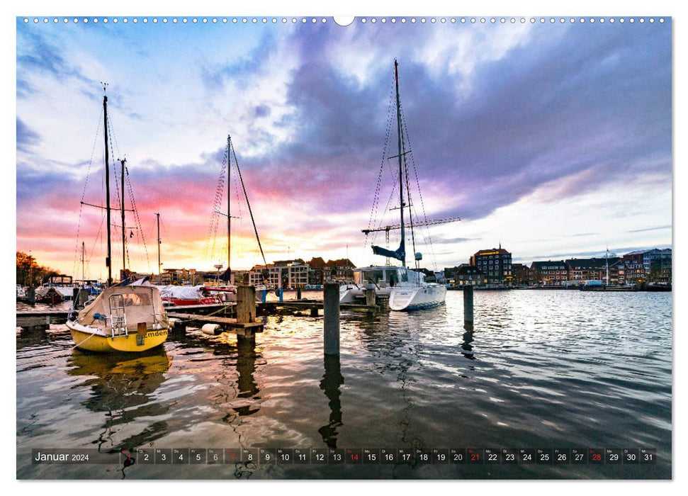 EMDEN Des moments à couper le souffle au bord de l'eau (Calendrier mural CALVENDO 2024) 