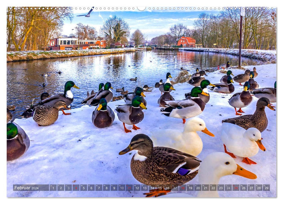 EMDEN Des moments à couper le souffle au bord de l'eau (Calendrier mural CALVENDO 2024) 