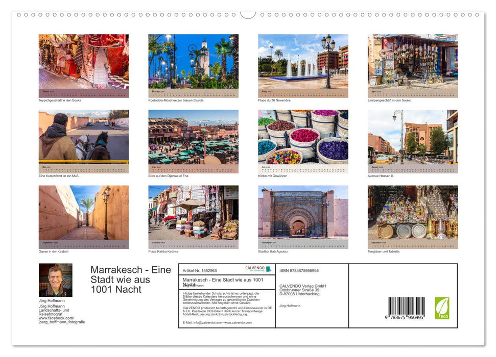 Marrakech - Une ville comme celle des 1001 nuits (Calendrier mural CALVENDO Premium 2024) 