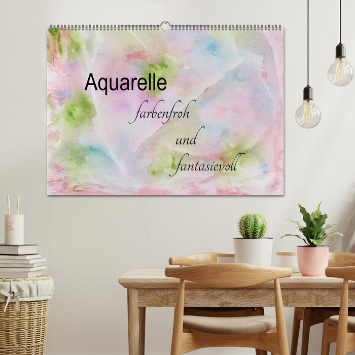 Aquarelles – colorées et imaginatives (Calendrier mural CALVENDO 2024) 