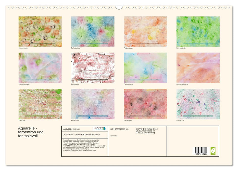 Watercolors – colorful and imaginative (CALVENDO wall calendar 2024) 