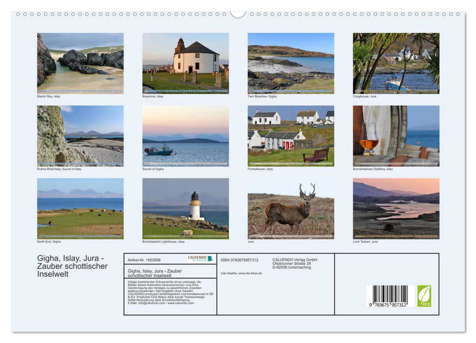 Gigha, Islay, Jura - Magic of Scottish Islands (CALVENDO Premium Wall Calendar 2024) 