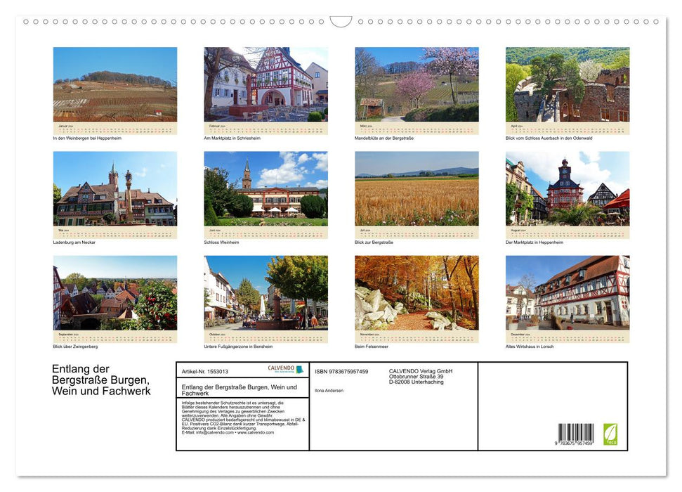 Castles, wine and half-timbered buildings along the mountain road (CALVENDO wall calendar 2024) 