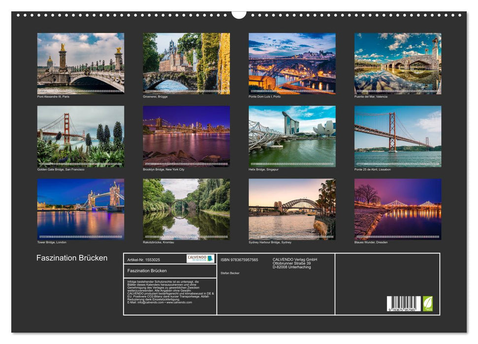 The fascination of bridges (CALVENDO wall calendar 2024) 