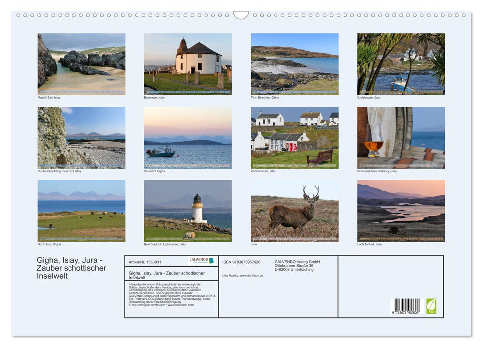 Gigha, Islay, Jura - magic of Scottish islands (CALVENDO wall calendar 2024) 