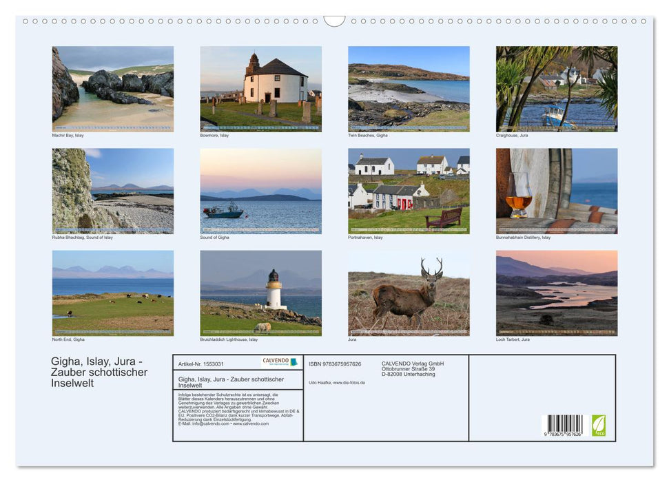 Gigha, Islay, Jura - Zauber schottischer Inselwelt (CALVENDO Wandkalender 2024)