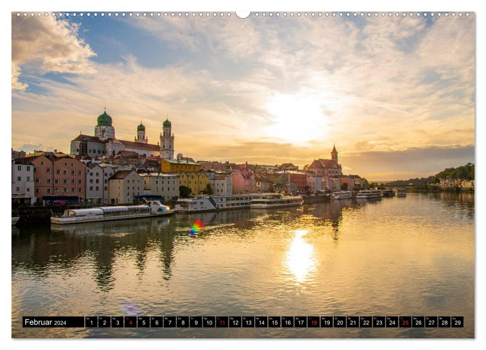 Passau - Die Dreiflüssestadt (CALVENDO Premium Wandkalender 2024)