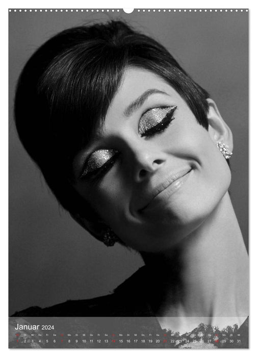 Hollywood-Diva - Audrey Hepburn (CALVENDO Premium Wandkalender 2024)