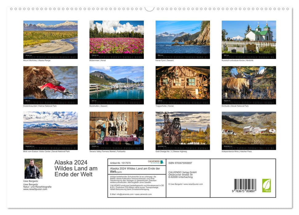 Alaska 2024 Wildes Land am Ende der Welt (CALVENDO Premium Wandkalender 2024)