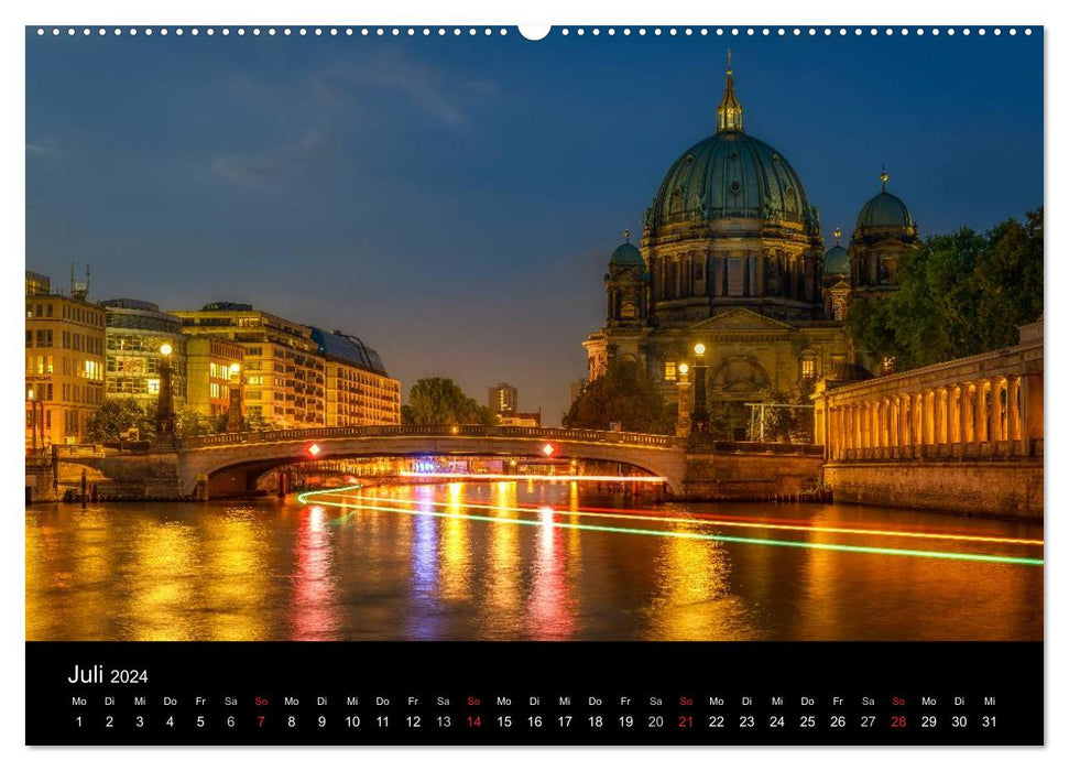 Berlin City bei Nacht (CALVENDO Premium Wandkalender 2024)