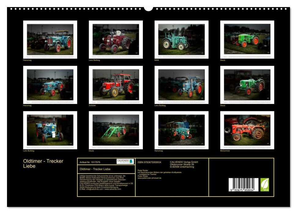 Voiture classique – Tracteur Love (Calvendo Premium Calendrier mural 2024) 