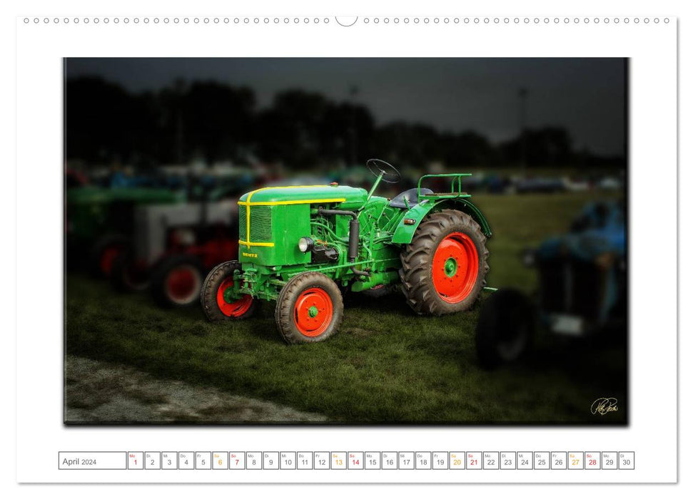 Voiture classique – Tracteur Love (Calvendo Premium Calendrier mural 2024) 