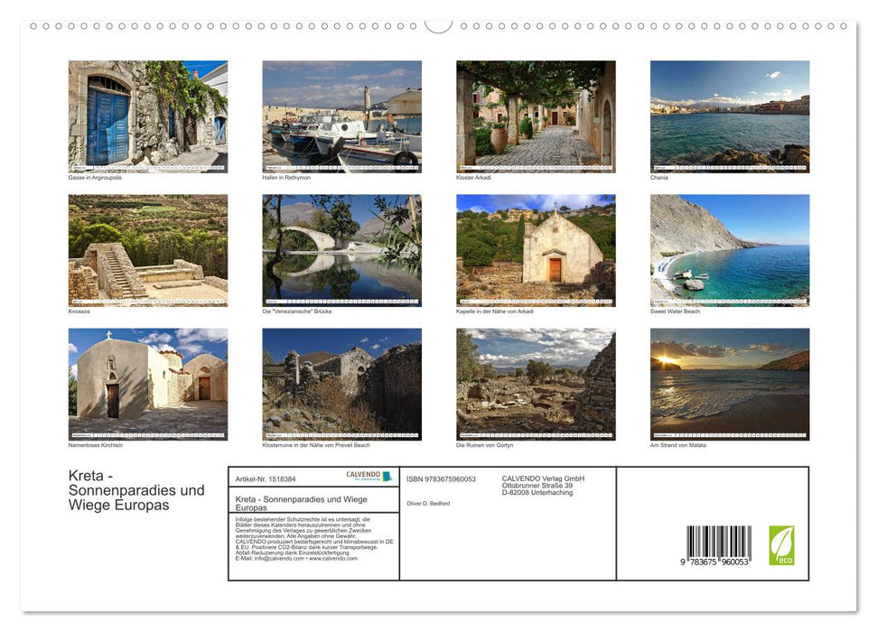 Kreta - Sonnenparadies und Wiege Europas (CALVENDO Premium Wandkalender 2024)