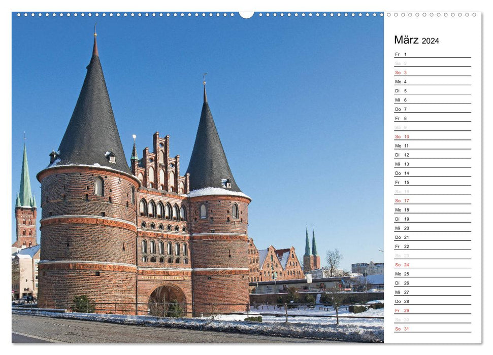 Hansestadt Lübeck / Geburtstagskalender (CALVENDO Premium Wandkalender 2024)