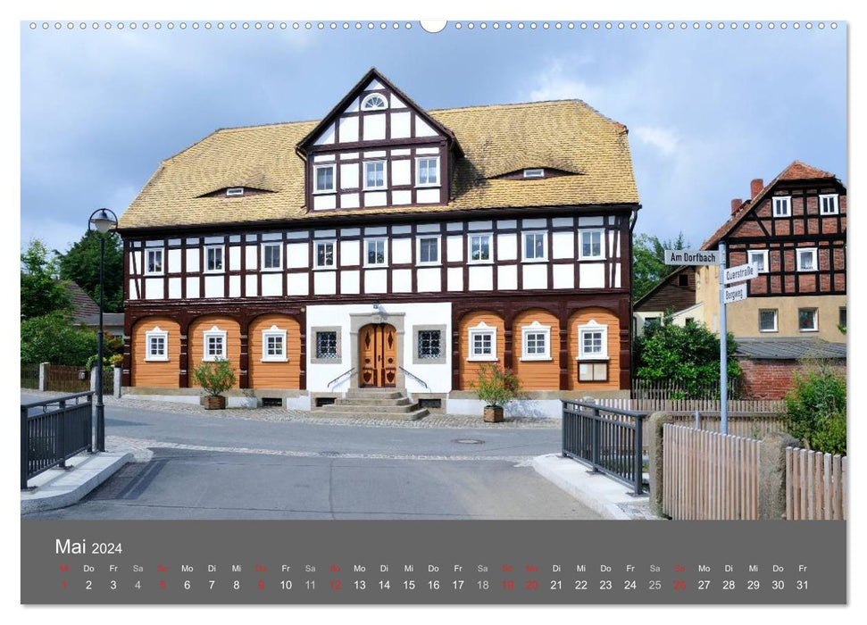 Umgebindehäuser in der Oberlausitz (CALVENDO Premium Wandkalender 2024)