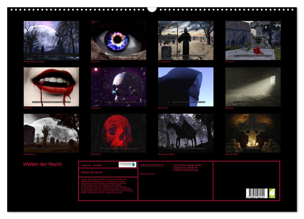 Welten der Nacht – Gothic und Dark Art (CALVENDO Wandkalender 2024)
