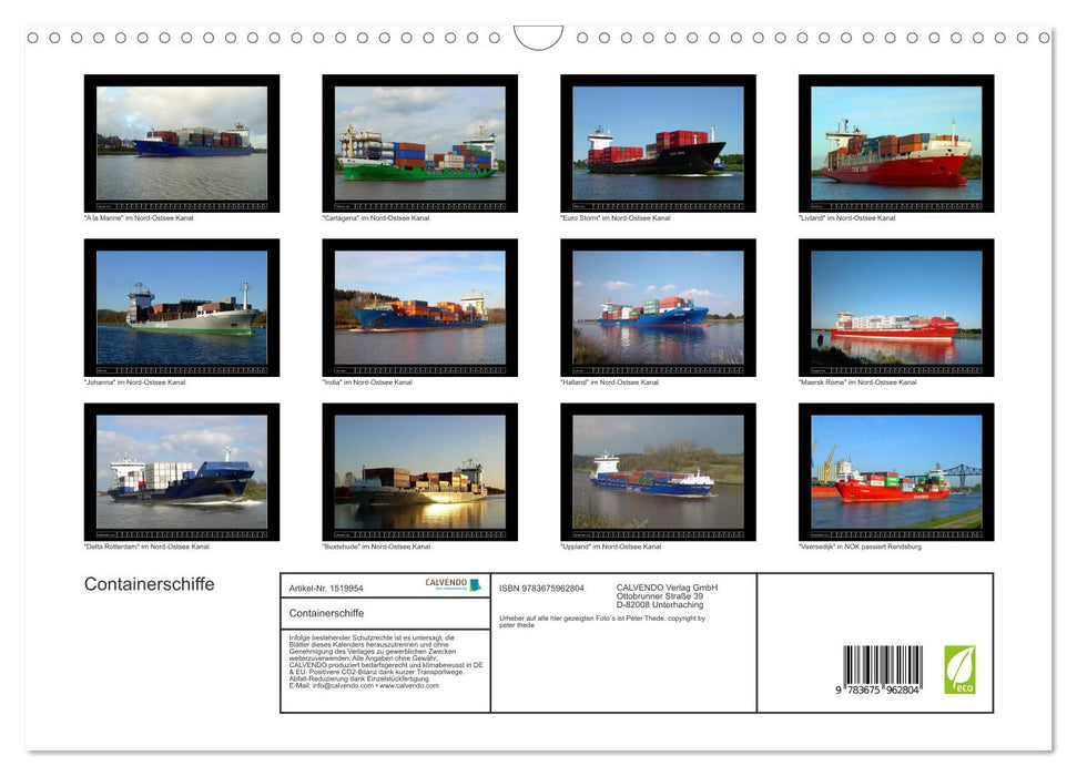 Containerschiffe (CALVENDO Wandkalender 2024)