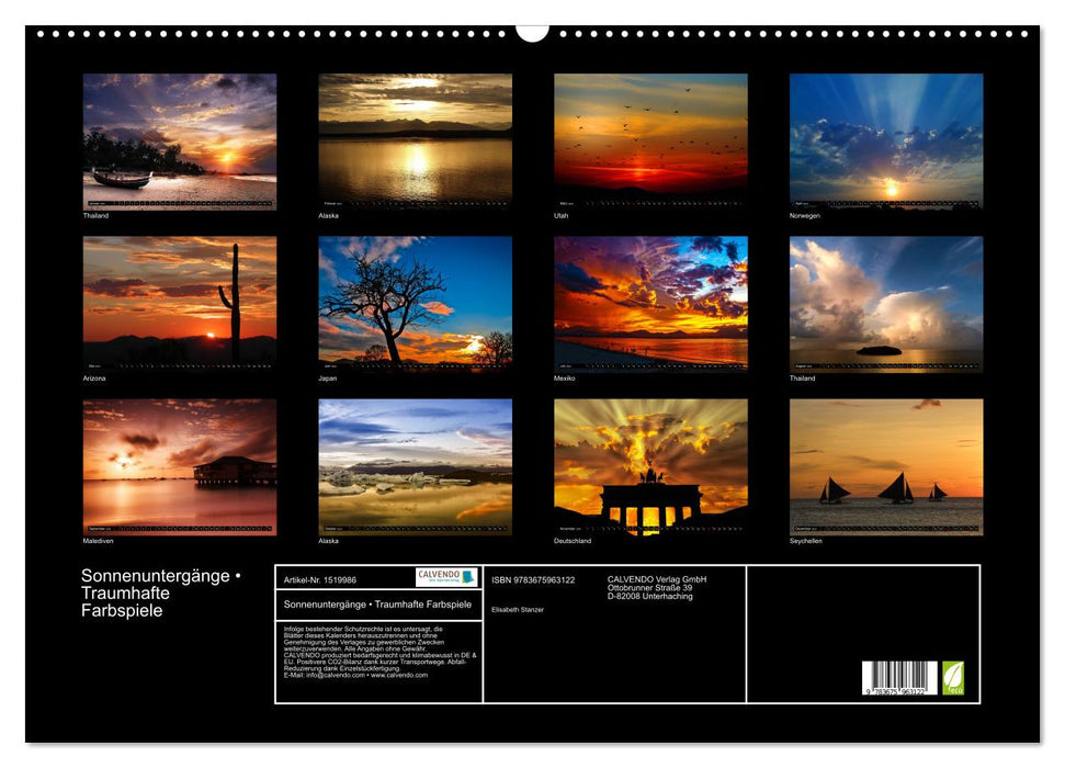 Sonnenuntergänge • Traumhafte Farbspiele (CALVENDO Wandkalender 2024)