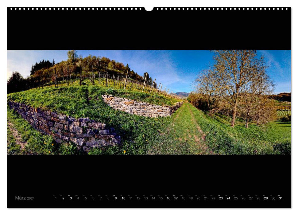 Markgräflerland-Panoramen - Vier Jahreszeiten in der Toskana Deutschlands (CALVENDO Wandkalender 2024)