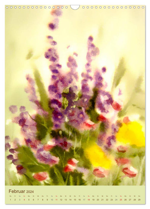 Blumenaquarelle (CALVENDO Wandkalender 2024)
