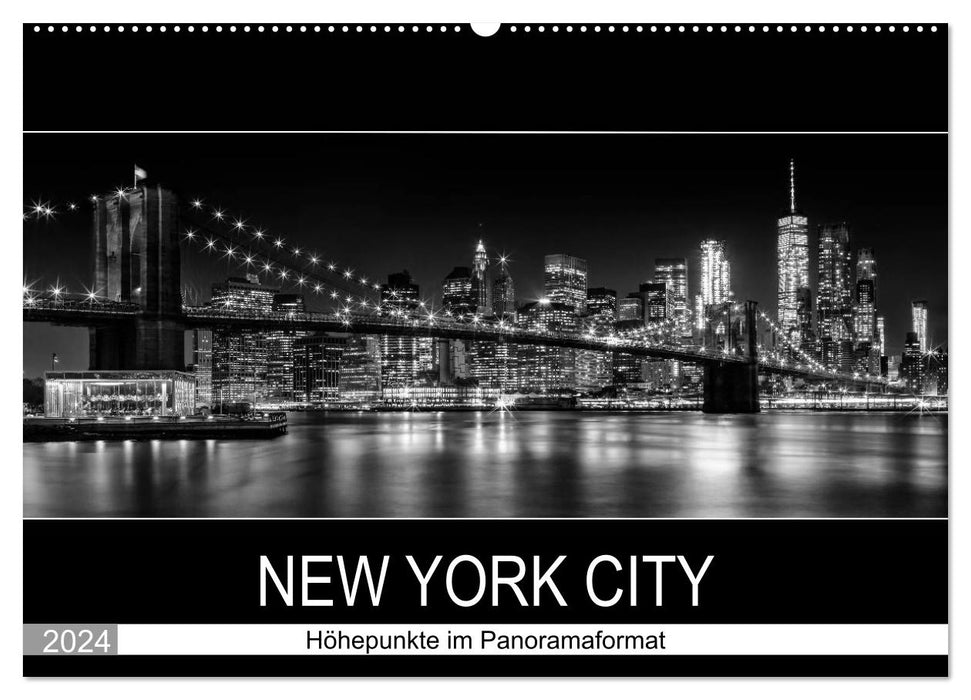 NEW YORK CITY Höhepunkte im Panoramaformat (CALVENDO Wandkalender 2024)