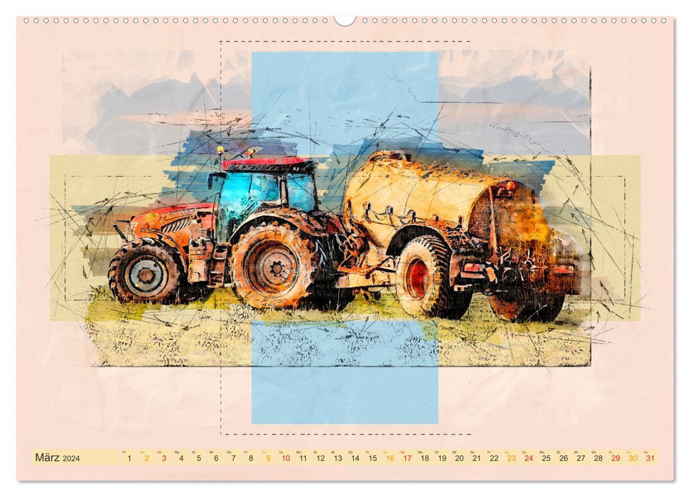 Traktoren - mein Kalender (CALVENDO Premium Wandkalender 2024)