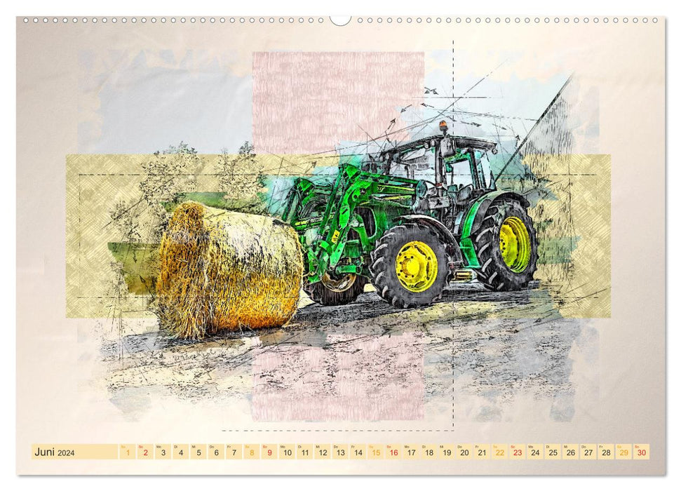 Traktoren - mein Kalender (CALVENDO Premium Wandkalender 2024)