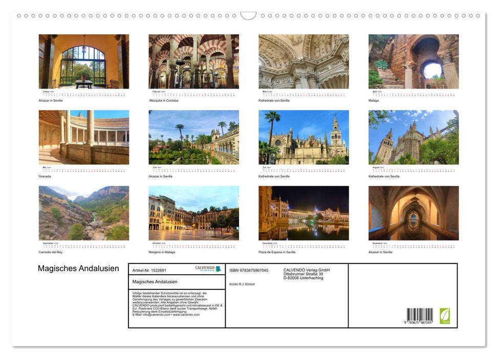 Magisches Andalusien (CALVENDO Wandkalender 2024)