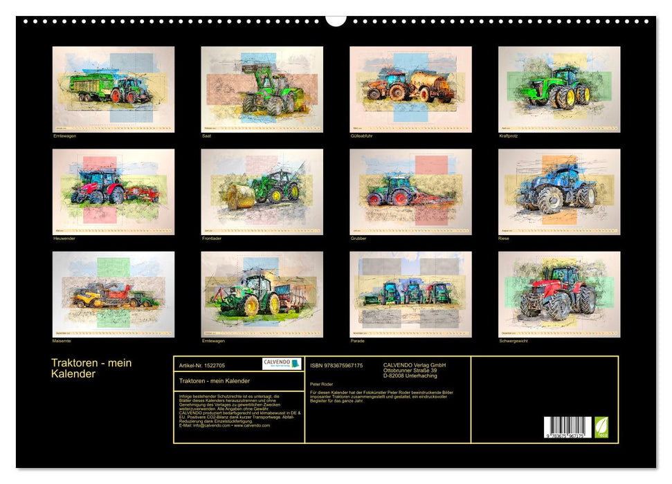 Traktoren - mein Kalender (CALVENDO Wandkalender 2024)