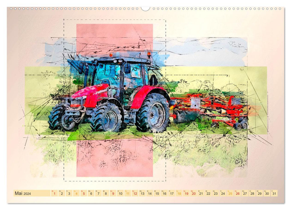 Traktoren - mein Kalender (CALVENDO Wandkalender 2024)