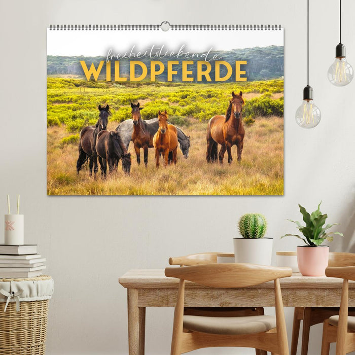 Freiheitsliebende Wildpferde (CALVENDO Wandkalender 2024)