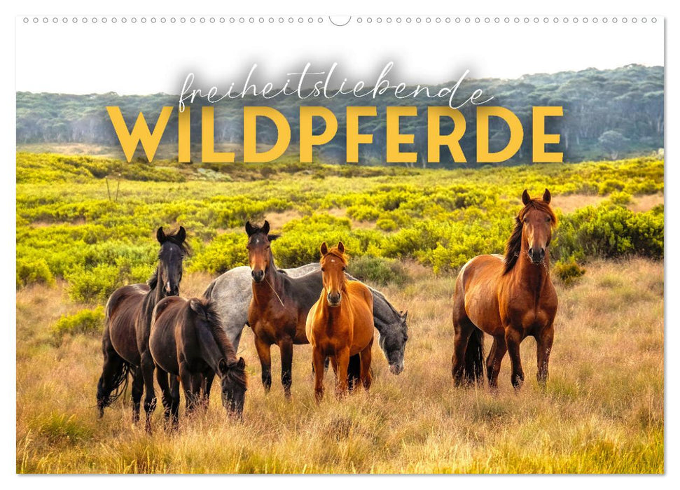 Freiheitsliebende Wildpferde (CALVENDO Wandkalender 2024)