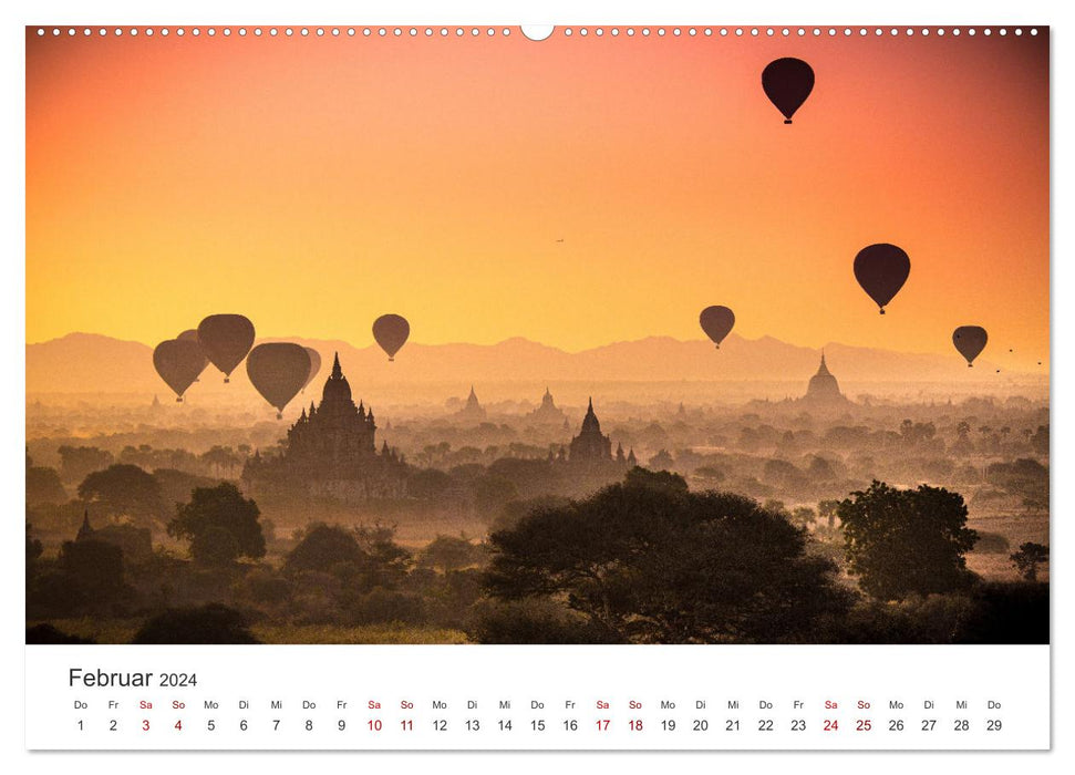 Kunterbunte Heißluftballone (CALVENDO Premium Wandkalender 2024)