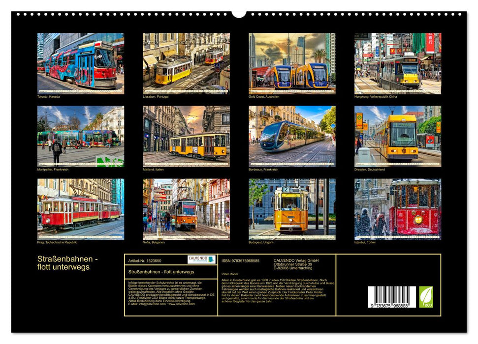Straßenbahnen - flott unterwegs (CALVENDO Premium Wandkalender 2024)
