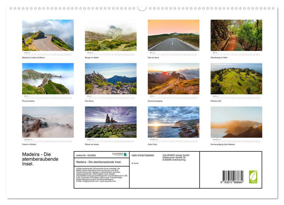 Madeira - The breathtaking island. (CALVENDO Premium Wall Calendar 2024) 