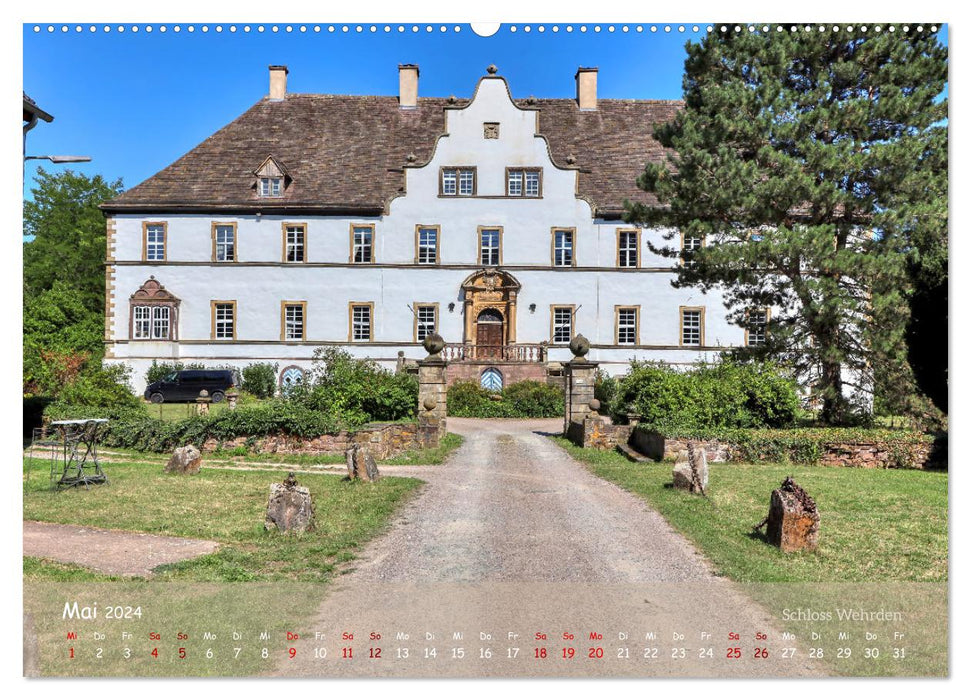 Burgen, Schlösser, Herrenhäuser im Weserbergland (CALVENDO Premium Wandkalender 2024)