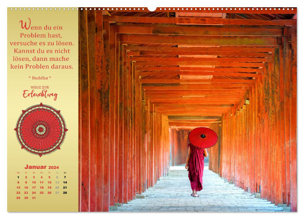 Buddhistische Weisheiten - Wege zur Erleuchtung (CALVENDO Premium Wandkalender 2024)