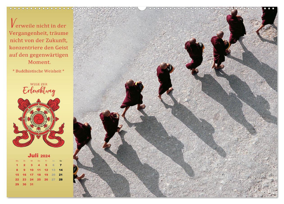 Sagesse bouddhiste - chemins vers l'illumination (Calvendo Premium Wall Calendar 2024) 
