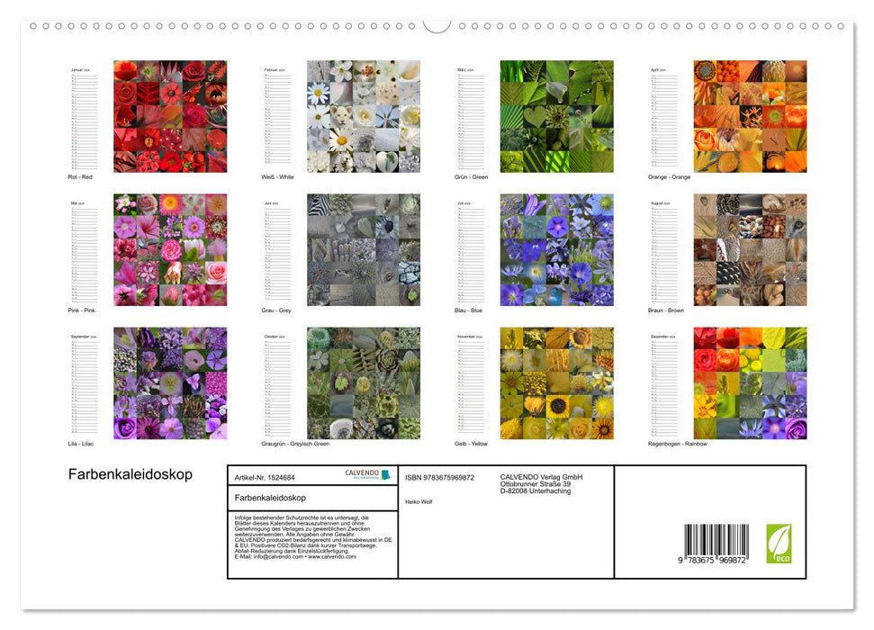 Farbenkaleidoskop (CALVENDO Premium Wandkalender 2024)
