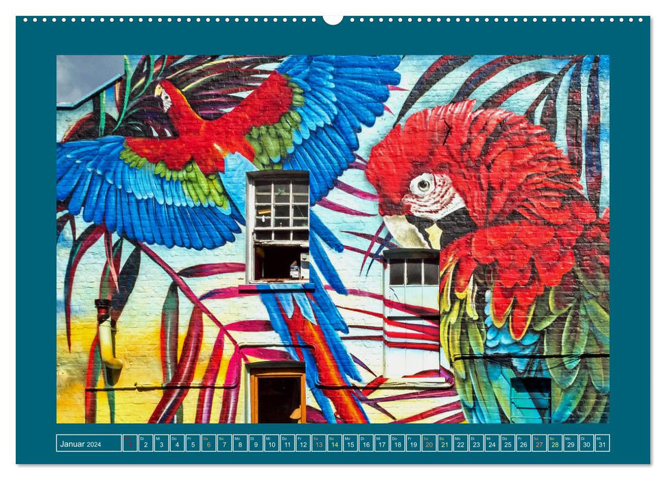 Streetart in Europas Städten (CALVENDO Premium Wandkalender 2024)