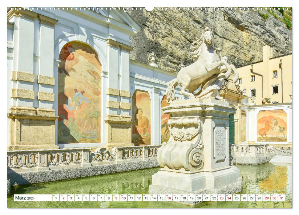 Mozartstadt Salzburg - Brunnen und Wasserspiele (CALVENDO Premium Wandkalender 2024)