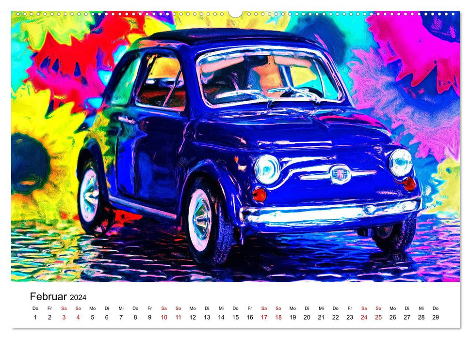 Mondes automobiles surréalistes (calendrier mural CALVENDO 2024) 
