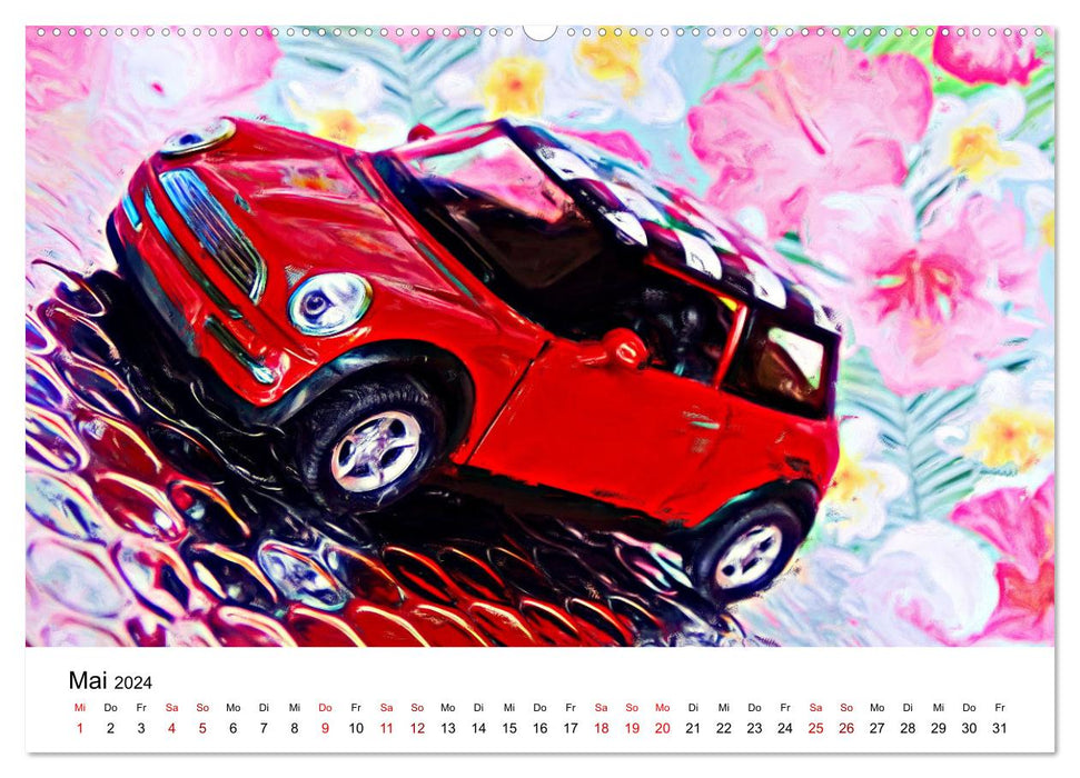 Mondes automobiles surréalistes (calendrier mural CALVENDO 2024) 