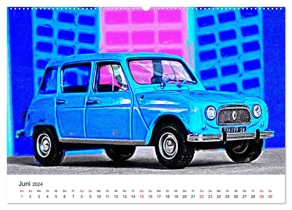 Mondes automobiles surréalistes (calendrier mural CALVENDO 2024) 