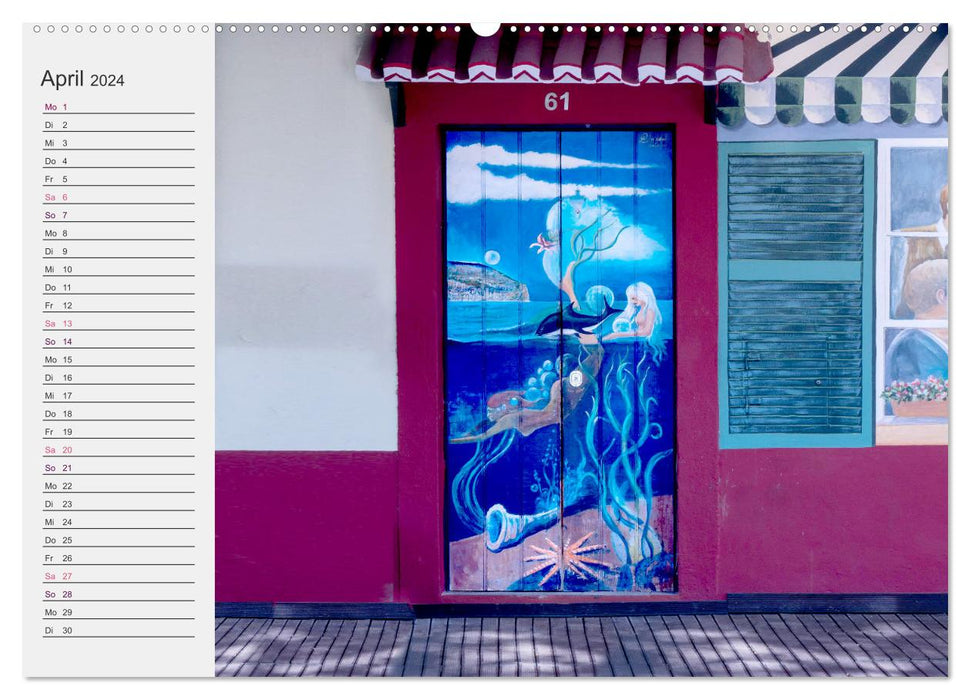 La porte peinte de Funchal (Calendrier mural CALVENDO Premium 2024) 
