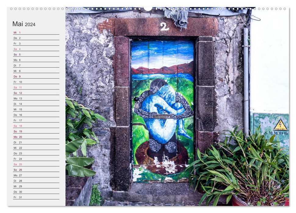 La porte peinte de Funchal (Calendrier mural CALVENDO Premium 2024) 