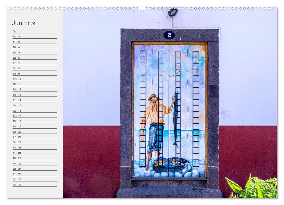 La porte peinte de Funchal (Calendrier mural CALVENDO Premium 2024) 