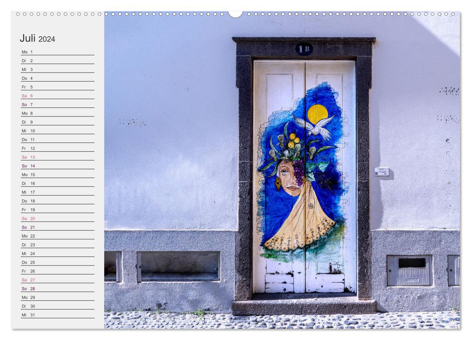 La porte peinte de Funchal (Calendrier mural CALVENDO Premium 2024) 